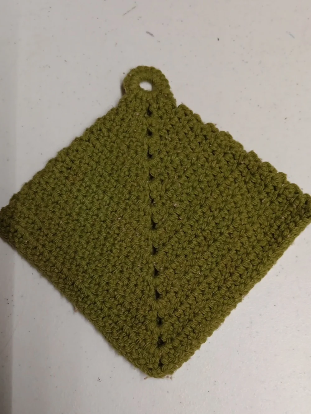 Handmade Olive Green Crochet Pot Holders - Set of 3